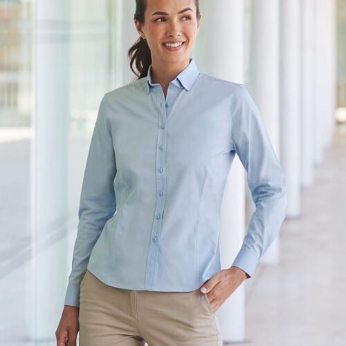 Women’s long sleeve ‘cotton-feel’ Coolplus® shirt Thumbnail