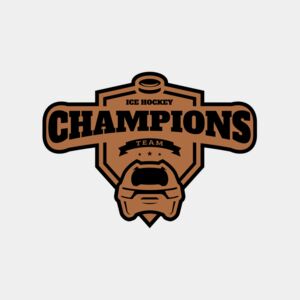 Champions Team Ice Hockey logo template Thumbnail