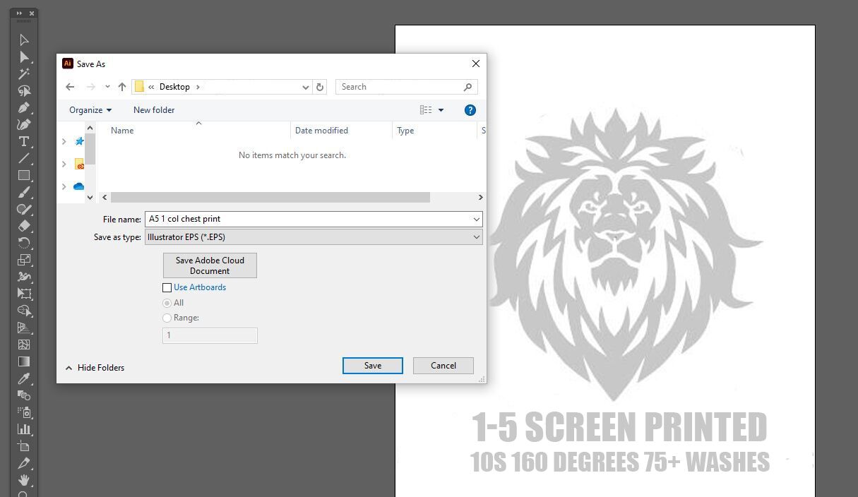 How to save artwork for custom transfers